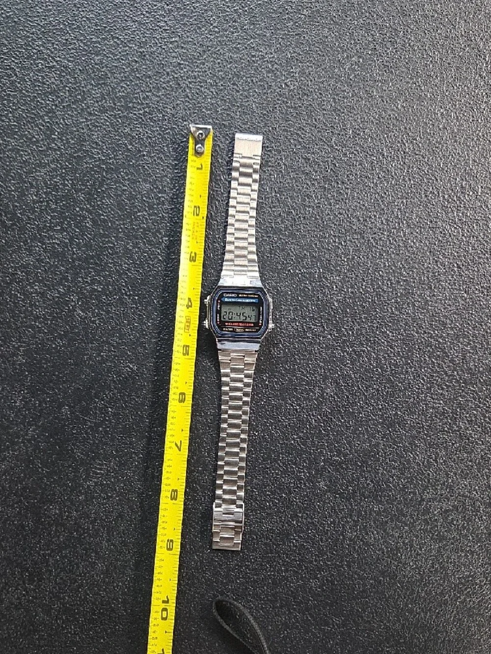 Casio Silver Digital Illuminator Watch with Black Dial Accents